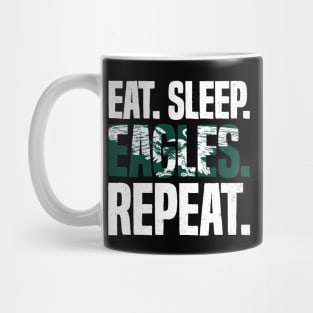 Eat Sleep Eagles Repeat Distressed Football Sport Mug